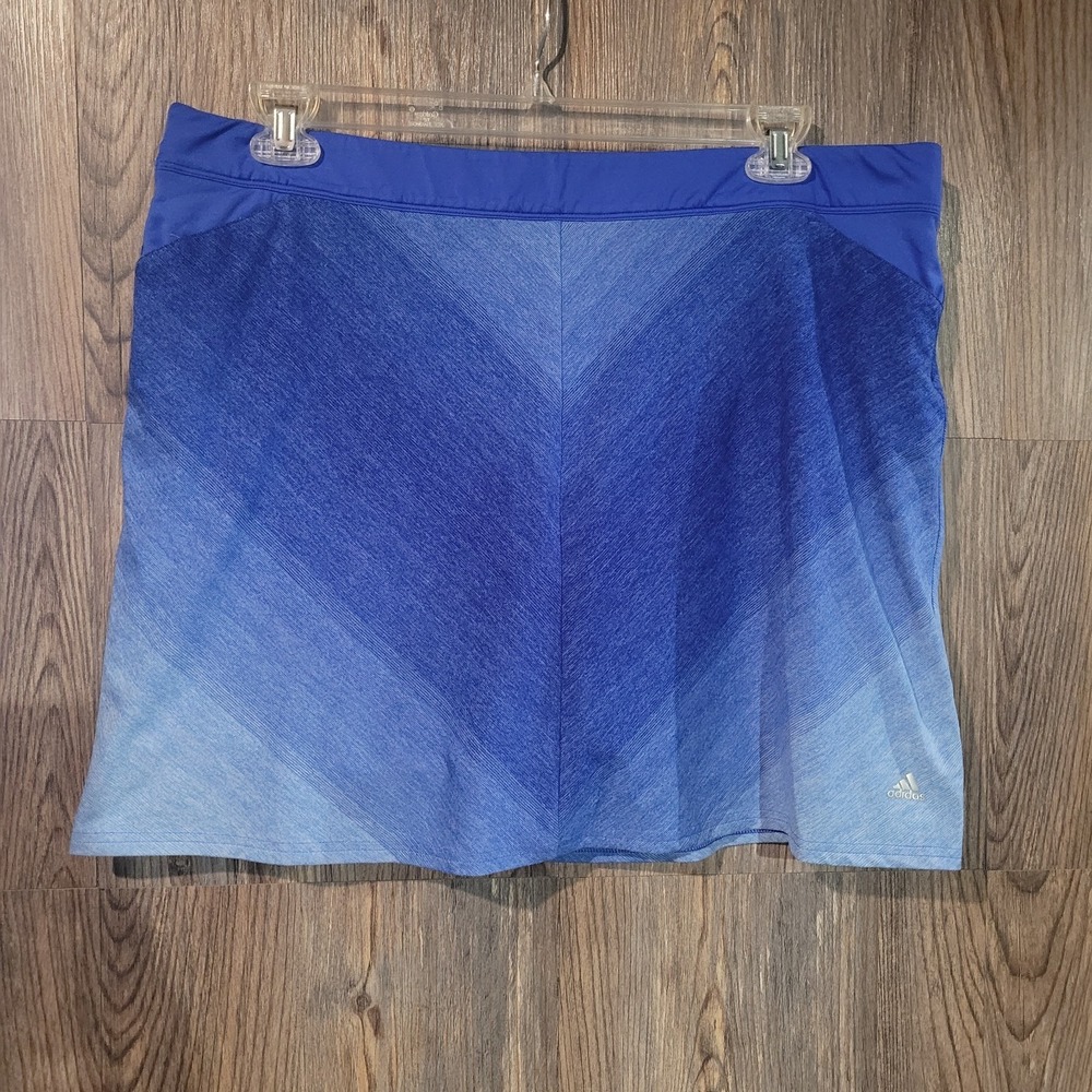 Adidas Rangewear Athletic Skort Sz XL Blue Ombre Chevron Golf Tennis Pickleball